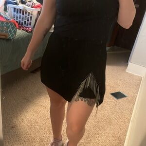 Elegant Black Women's Shorts with Fringe Detail